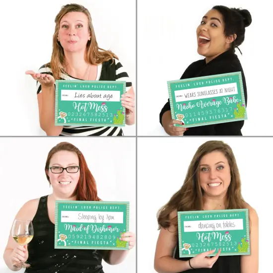 Big Dot of Happiness Final Fiesta - Last Fiesta Bachelorette Party Mug Shots - Photo Booth Props Kit - 20 Count {4}