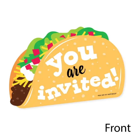 Big Dot of Happiness Taco 'Bout Fun - Shaped Fill-in Invitations - Fiesta Invitation Cards with Envelopes - Set of 12 {4}