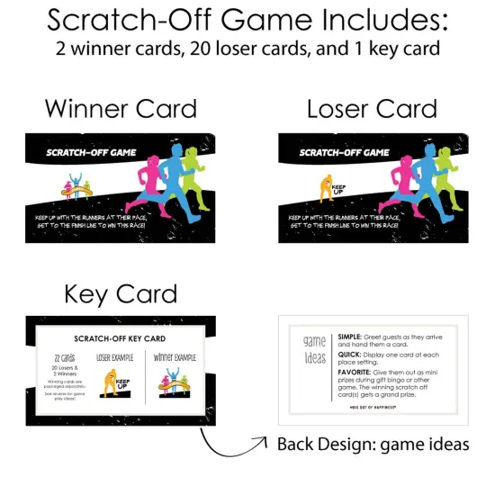 Big Dot of Happiness Set the Pace - Running - Track, Cross Country or Marathon Party Game Scratch Off Cards - 22 Count {6}