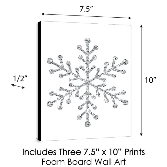 Big Dot of Happiness Pink Winter Wonderland - Christmas Wall Art and Holiday Snowflake Decorations - 7.5 x 10 inches - Set of 3 Prints {6}