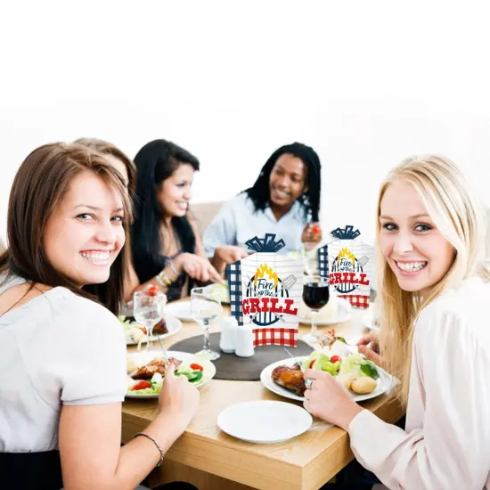 Big Dot of Happiness Fire Up the Grill - Table Decorations - Summer BBQ Picnic Party Fold and Flare Centerpieces - 10 Count {7}