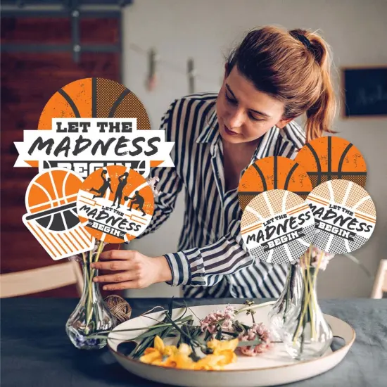 Big Dot of Happiness Basketball - Let the Madness Begin - College Basketball Party Centerpiece Sticks - Showstopper Table Toppers - 35 Pieces {4}