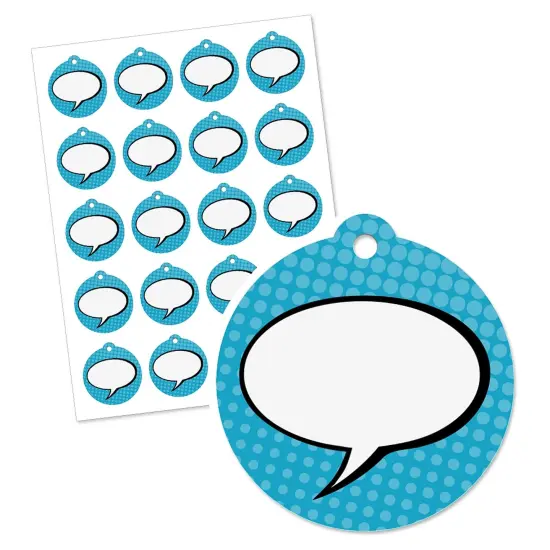 Big Dot of Happiness Bam Superhero - Baby Shower or Birthday Party Favor Gift Tags (Set of 20) {3}