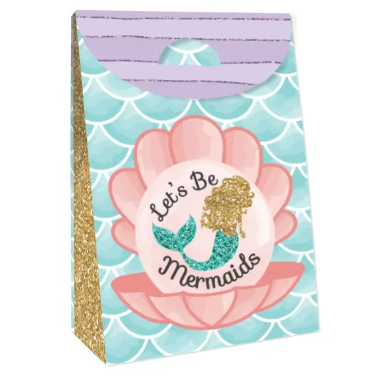 Big Dot of Happiness Let&rsquo;s Be Mermaids - Baby Shower or Birthday Gift Favor Bag - Party Goodie Boxes - Set of 12 {4}