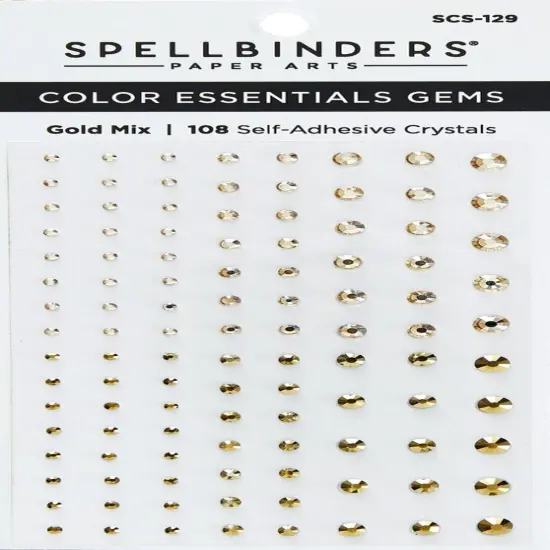 Spellbinders Color Essentials Gems 108/Pkg-Gold Mix {1}