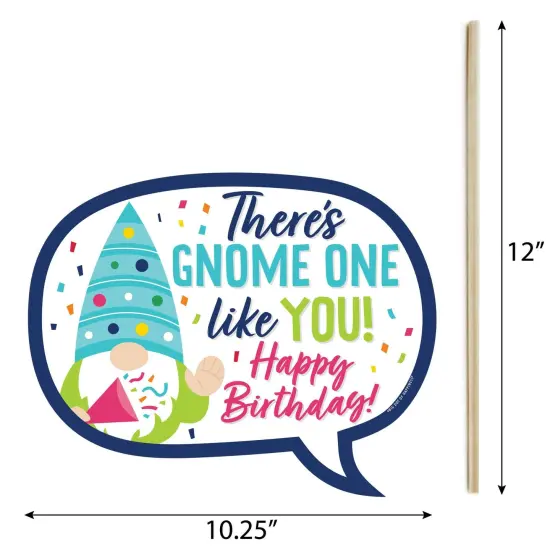 Big Dot of Happiness Funny Gnome Birthday - Happy Birthday Party Photo Booth Props Kit - 10 Piece {6}