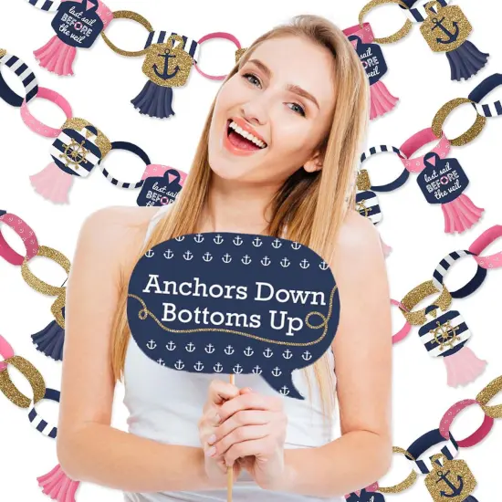 Big Dot of Happiness Last Sail Before the Veil - Banner & Photo Booth Decor - Nautical Bachelorette Party and Bridal Supplies Kit - Doterrific Bundle {3}