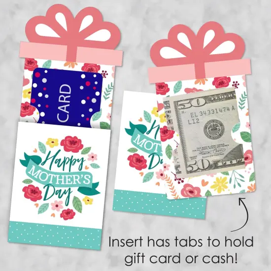 Big Dot of Happiness Colorful Floral Happy Mother's Day - We Love Mom Party Money and Gift Card Sleeves - Nifty Gifty Card Holders - Set of 8 {4}