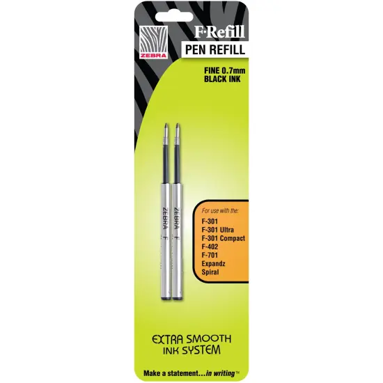 Zebra F-301 Ink Refills 2/Pkg-Black {1}