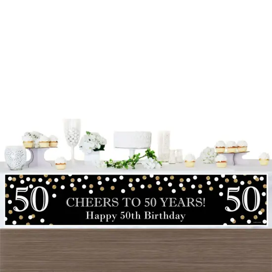 Big Dot of Happiness Adult 50th Birthday - Gold - Happy Birthday Decorations Party Banner {4}