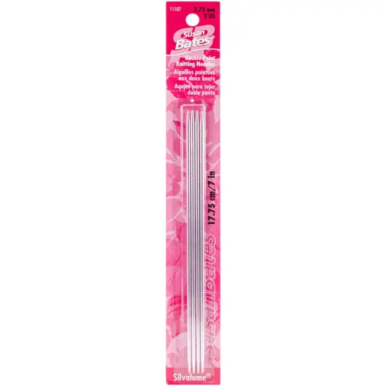 Susan Bates Silvalume Double Point Knitting Needles 7" 4/Pkg-Size 2/2.75mm {1}