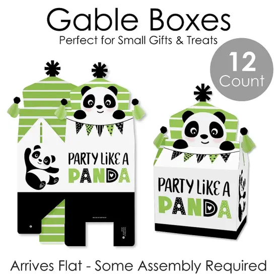 Big Dot of Happiness Party Like a Panda Bear - Treat Box Party Favors - Baby Shower or Birthday Party Goodie Gable Boxes - Set of 12 {7}