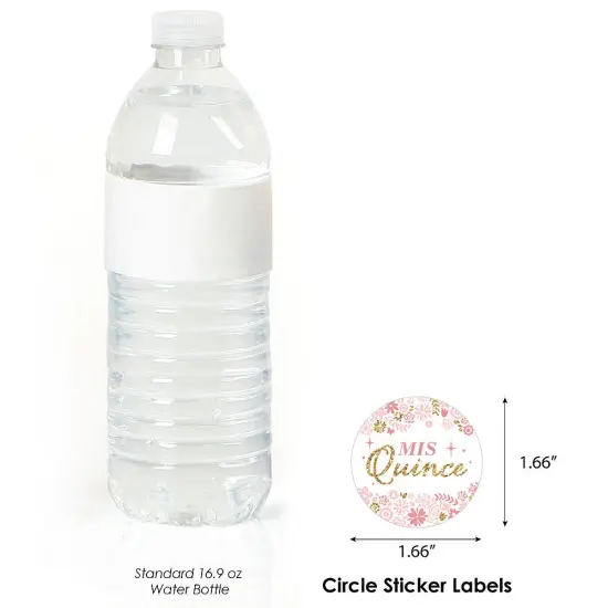 Big Dot of Happiness Mis Quince Anos - Quinceanera Sweet 15 Birthday Party Circle Sticker Labels - 24 Count {4}