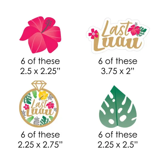 Big Dot of Happiness Last Luau - DIY Shaped Tropical Bachelorette Party and Bridal Shower Cut-Outs - 24 Count {3}