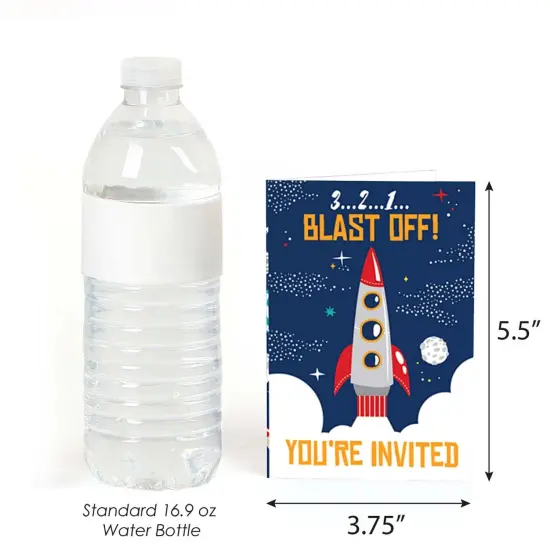Big Dot of Happiness Blast Off to Outer Space - Fill In Rocket Ship Baby Shower or Birthday Party Invitations (8 count) {4}