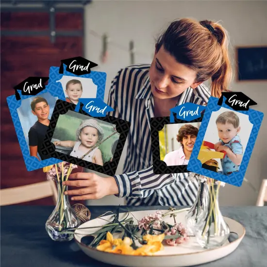 Big Dot of Happiness Blue Grad - Best is Yet to Come - Graduation Party Picture Centerpiece Sticks - Photo Table Toppers - 15 Pieces {3}