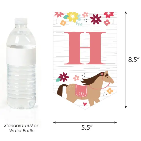 Big Dot of Happiness Run Wild Horses - Pony Birthday Party Bunting Banner - Party Decorations - Happy Birthday {4}