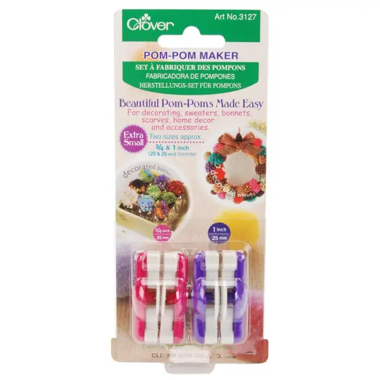 Clover Pom-Pom Makers Extra Small-.75" & 1" 2/Pkg {1}