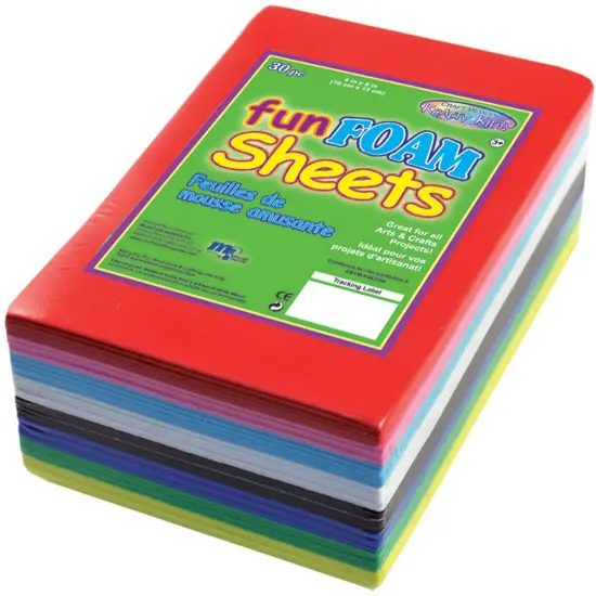 Krafty Kids Foam Sheets 4"X6" 1.5mm 30/Pkg {2}