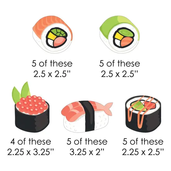 Big Dot of Happiness Let's Roll - Sushi - Paper Straw Decor - Japanese Party Striped Decorative Straws - Set of 24 {3}