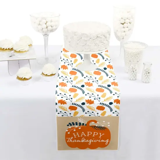 Big Dot of Happiness Happy Thanksgiving - Petite Fall Harvest Party Paper Table Runner - 12 x 60 inches {3}