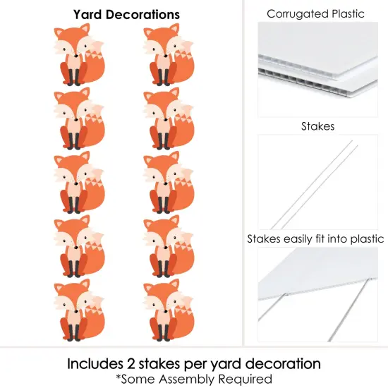 Big Dot of Happiness Fox - Lawn Decorations - Outdoor Baby Shower or Birthday Party Yard Decorations - 10 Piece {7}