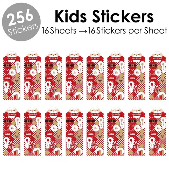 Big Dot of Happiness Jolly Santa Claus - Christmas Party Favor Kids Stickers - 16 Sheets - 256 Stickers {3}