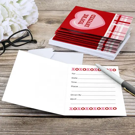 Big Dot of Happiness Conversation Hearts - Fill In Valentine's Day Party Invitations (8 count) {6}