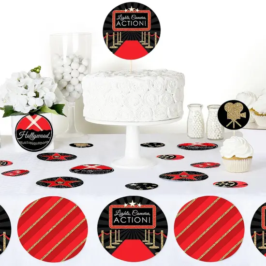 Big Dot of Happiness Red Carpet - Movie Night Party Giant Circle Confetti - Party Decorations - Large Confetti 27 Count {6}