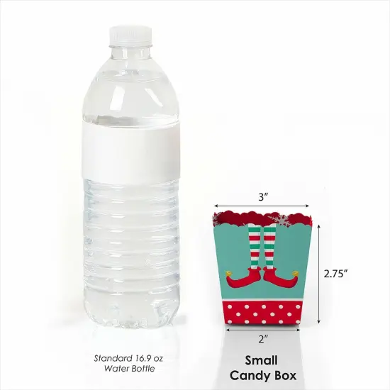 Big Dot of Happiness Elf Squad - Party Mini Favor Boxes - Kids Elf Christmas and Birthday Party Treat Candy Boxes - Set of 12 {4}