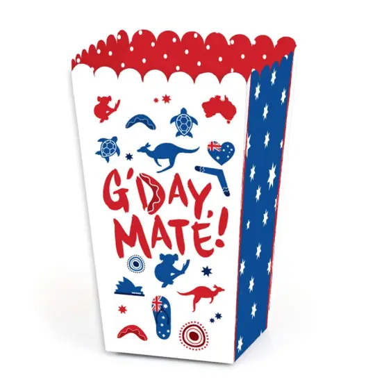 Big Dot of Happiness Australia Day - G'Day Mate Aussie Party Favor Popcorn Treat Boxes - Set of 12 {1}