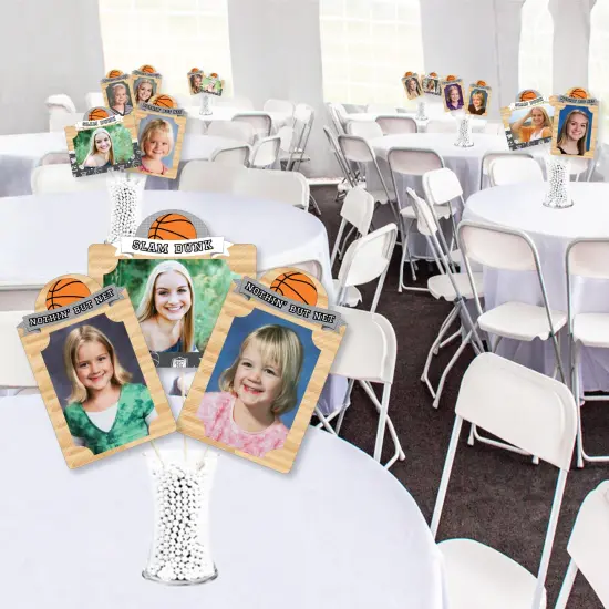 Big Dot of Happiness Nothin' But Net - Basketball - Baby Shower or Birthday Party Picture Centerpiece Sticks - Photo Table Toppers - 15 Pieces {4}