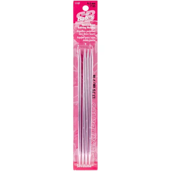 Susan Bates Silvalume Double Point Knitting Needles 7" 4/Pkg-Size 7/4.5mm {1}