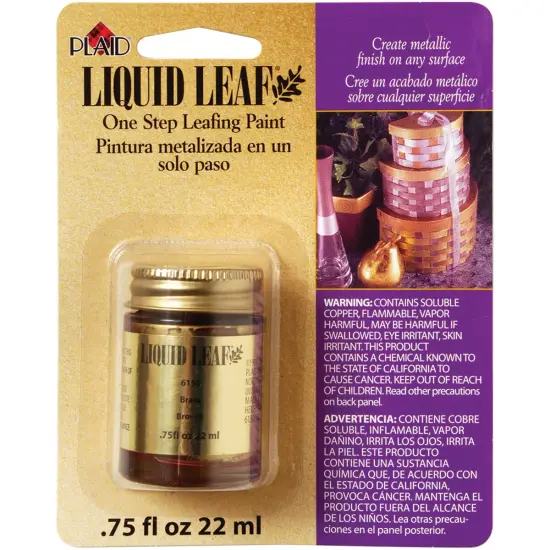 Plaid Liquid Leaf One-Step Leafing Paint .75oz-Brass {1}