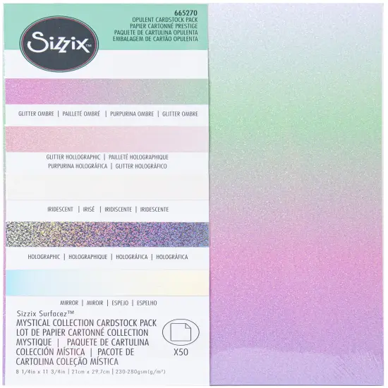 Sizzix Surfacez Opulent Cardstock Pack 8"X11.5" 50/Pkg-Mystical {1}