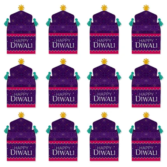 Big Dot of Happiness Happy Diwali - Treat Box Party Favors - Festival of Lights Party Goodie Gable Boxes - Set of 12 {6}