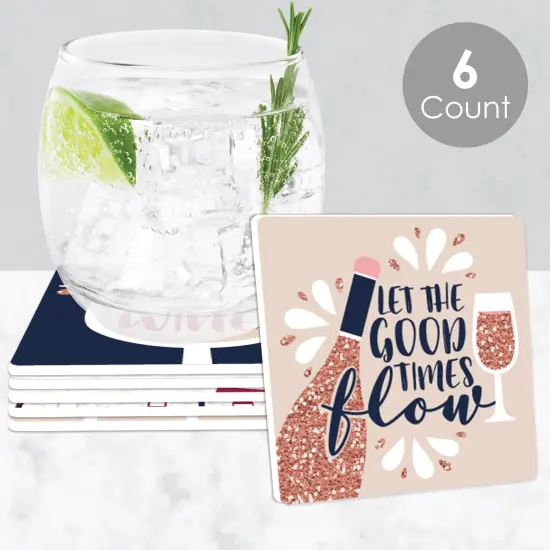 Big Dot of Happiness But First, Wine - Funny Wine Tasting Party Decorations - Drink Coasters - Set of 6 {3}