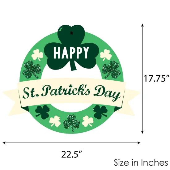Big Dot of Happiness St. Patrick's Day - Outdoor Saint Paddy's Day Party Decor - Front Door Wreath {6}