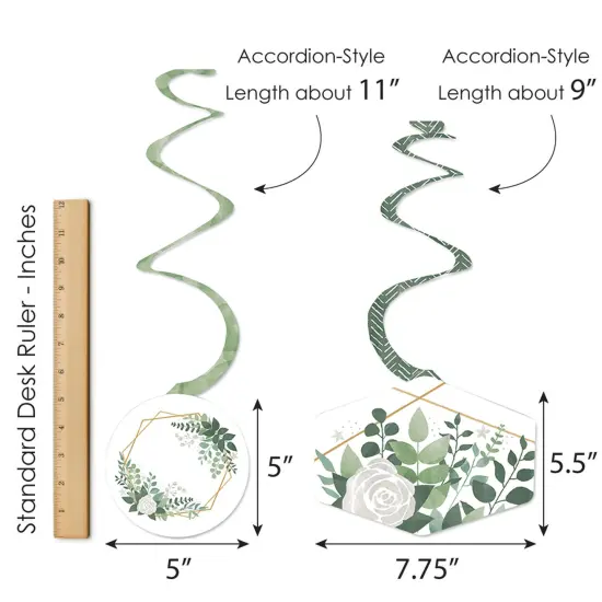 Big Dot of Happiness Boho Botanical - Greenery Party Hanging Decor - Party Decoration Swirls - Set of 40 {7}