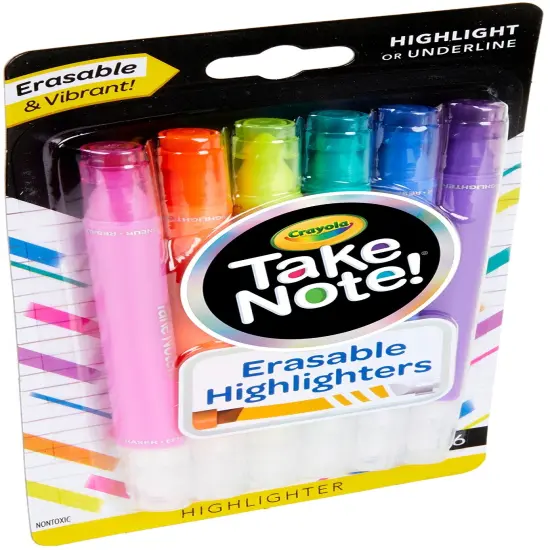 Crayola Take Note! Erasable Highlighters 6/Pkg-Assorted Colors {2}