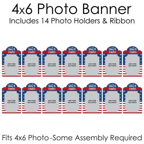Big Dot of Happiness Stars & Stripes - DIY Memorial Day, 4th of July and Labor Day Patriotic Party Decor - Picture Display - Photo Banner {6}