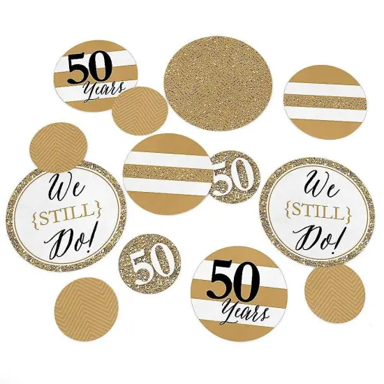 Big Dot of Happiness We Still Do - 50th Wedding Anniversary Giant Circle Confetti - Anniversary Party Decorations - Large Confetti 27 Count {1}