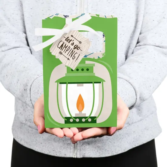 Big Dot of Happiness Happy Camper - Camping Baby Shower or Birthday Party Favor Boxes - Set of 12 {6}