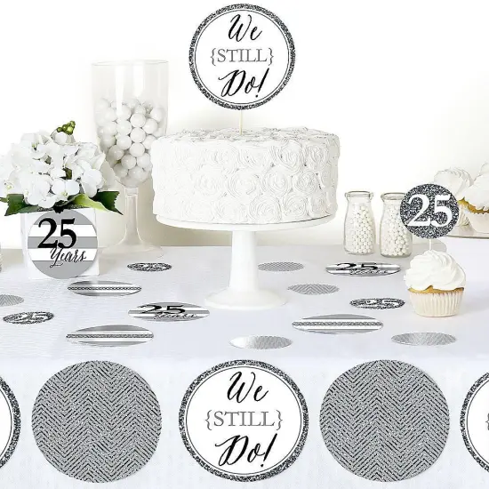 Big Dot of Happiness We Still Do - 25th Wedding Anniversary Giant Circle Confetti - Anniversary Party Decorations - Large Confetti 27 Count {6}