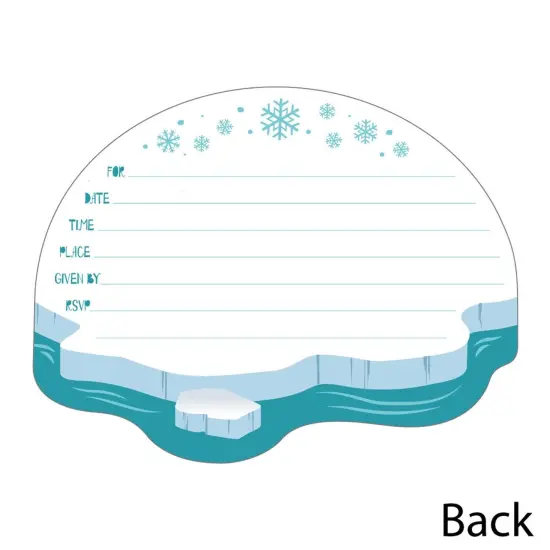Big Dot of Happiness Arctic Polar Animals - Shaped Fill-in Invites - Winter Baby Shower or Birthday Party Invitation Cards with Envelopes - Set of 12 {4}
