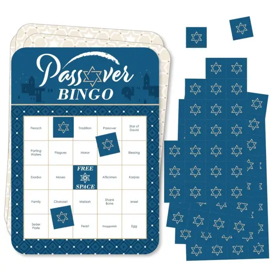 Big Dot of Happiness Happy Passover - Bingo Cards and Markers - Pesach Party Bingo Game - Set of 18 {1}