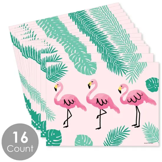 Big Dot of Happiness Pink Flamingo - Party Table Decorations - Tropical Summer Party Placemats - Set of 16 {4}