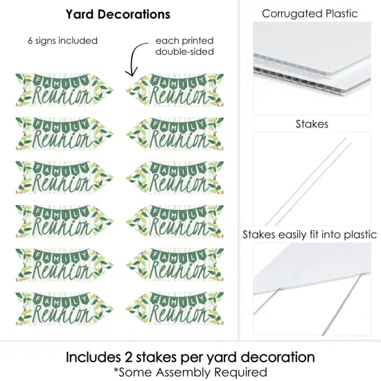 Big Dot of Happiness Family Tree Reunion - Arrow Family Gathering Party Direction Signs - Double Sided Outdoor Yard Signs - Set of 6 {6}