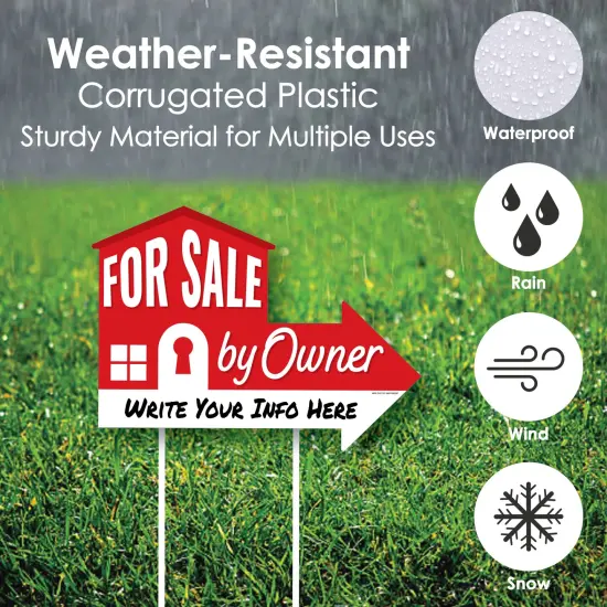 Big Dot of Happiness For Sale By Owner - Home Real Estate Yard Sign with Stakes - Double Sided Outdoor Lawn Sign - Set of 3 {4}