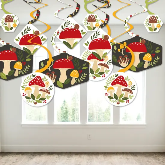 Big Dot of Happiness Wild Mushrooms - Red Toadstool Party Hanging Decor - Party Decoration Swirls - Set of 40 {4}